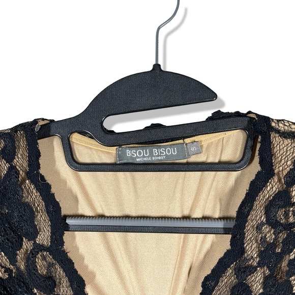 Bisou Bisou Black Lace Sheath Midi Dress Womens S Feminine Chic Cocktail - Picture 3 of 9